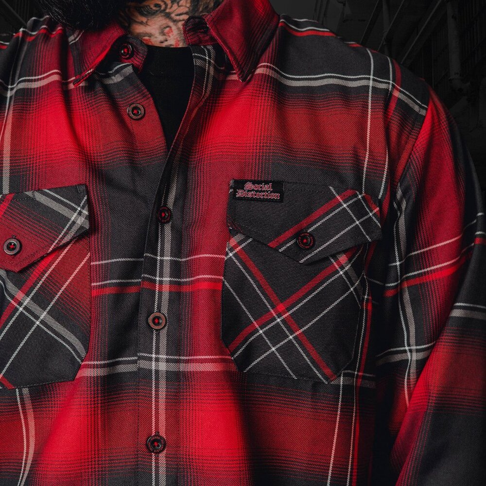 DIXXON x SOCIAL DISTORTION PRISON BOUND Collab Flannel Shirt - Men's XL Tall - Picture 5 of 12